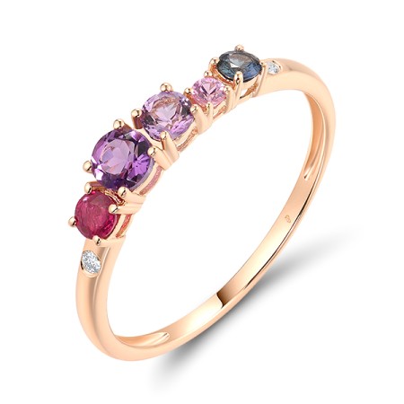 14KR Ring Amethyst,Blue Sapphire,Diamond,Pink Sapphire,Ruby (R319546MUL14KR) - US 7