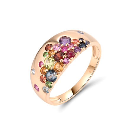 14KR Ring Amethyst,Blue Sapphire,Blue Topaz (Swiss Blue),Citrine,Diamond,Garnet,Green Garnet,London Blue Topaz,Orange Sapphire,Peridot,Pink Sapphire,Ruby (R319550MUL14KR)