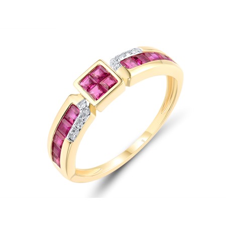 14KYW Ring Diamond,Ruby (R319602RUY14KYW)
