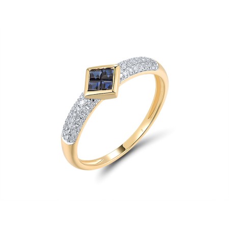 14KYW Ring Blue Sapphire,Diamond (R319608SAP14KYW)