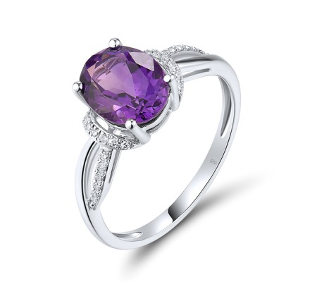14KW  Amethyst Ring  (R319614AME14KW)