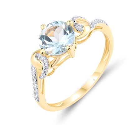 14KYW  Blue Topaz (Sky Blue) Ring  (R319616BKT14KYW)