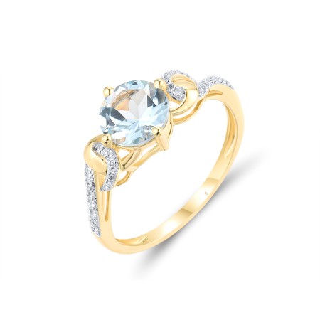 14KYW  Blue Topaz (Sky Blue) Ring  (R319616BKT14KYW)