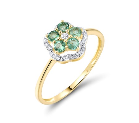 14KYW Ring Diamond,Emerald (R319670EMR14KYW)