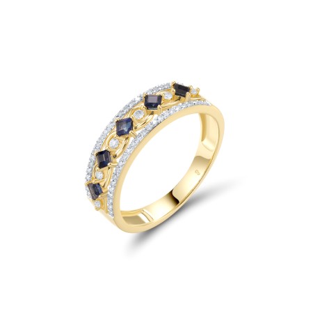 14KYW Ring Blue Sapphire,Diamond (R319701SAP14KYW)
