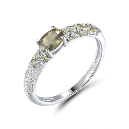 14KW Ring Diamond,Green Sapphire (R319737GSA14KW)