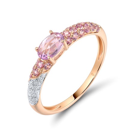 14KRW Ring Diamond,Pink Sapphire (R319737PIS14KRW)