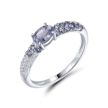 14KW Ring Blue Sapphire,Diamond (R319737SAP14KW) - US 7