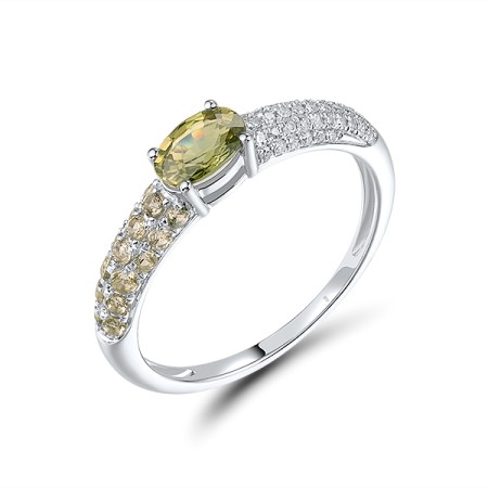 14KW Ring Diamond,Green Sapphire (R319738GSA14KW)