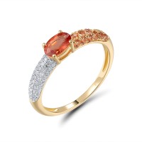 14KYW Ring Diamond,Orange Sapphire (R319738ORS14KYW)