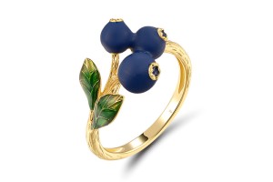 Sterling Silver w/ Yellow Plating Ring Enamel (R319758ENSSY925) - US 7