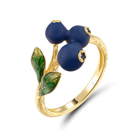 Sterling Silver w/ Yellow Plating Ring Enamel (R319758ENSSY925) - US 7