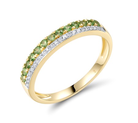 14KYW Ring Diamond,Green Garnet (R319836GNG14KYW)