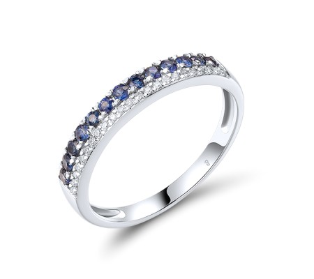 14KW Ring Blue Sapphire,Diamond (R319836SAP14KW)