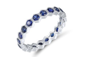 10KW Ring Created Sapphire (R319839ACRS10KW) - US 6