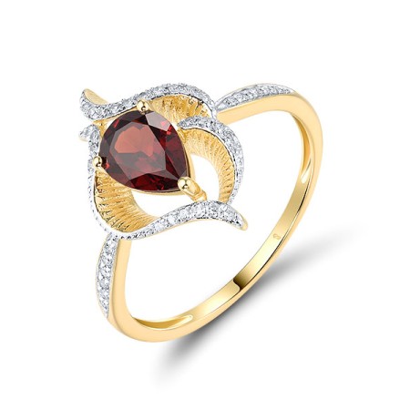 14KYW Ring Diamond,Garnet (R319871GAN14KYW)