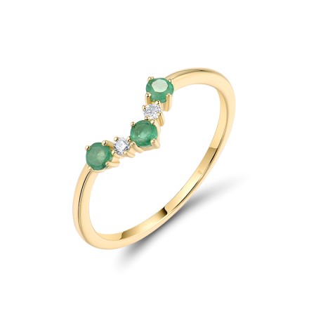 14KY Ring Diamond,Emerald (R319896EMR14KY) - US 7