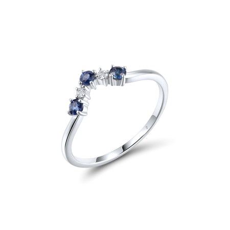 14KW Ring Blue Sapphire,Diamond (R319896SAP14KW) - US 7