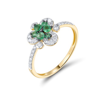 14KYWB Ring Diamond,Emerald (R319933EMR14KYWB)