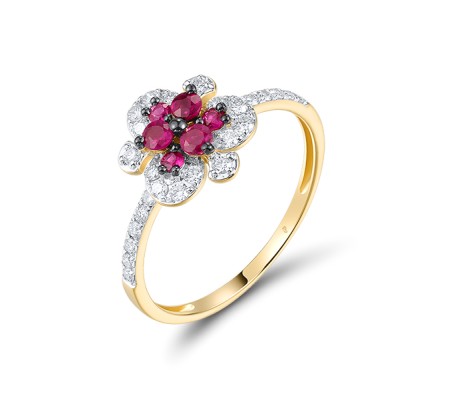 14KYWB Ring Diamond,Ruby (R319933RUY14KYWB)