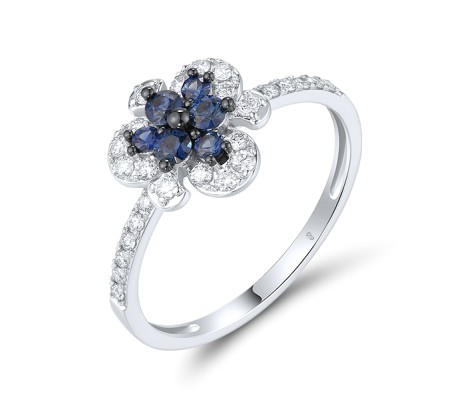 14KWB Ring Blue Sapphire,Diamond (R319933SAP14KWB)