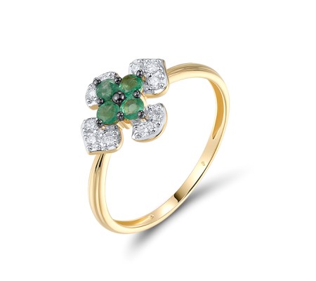 14KYWB Ring Diamond,Emerald (R319934EMR14KYWB)