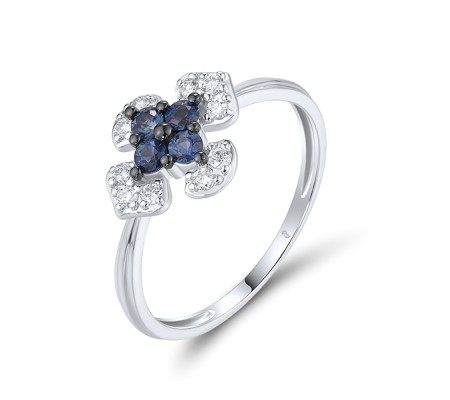 14KWB Ring Blue Sapphire,Diamond (R319934SAP14KWB)