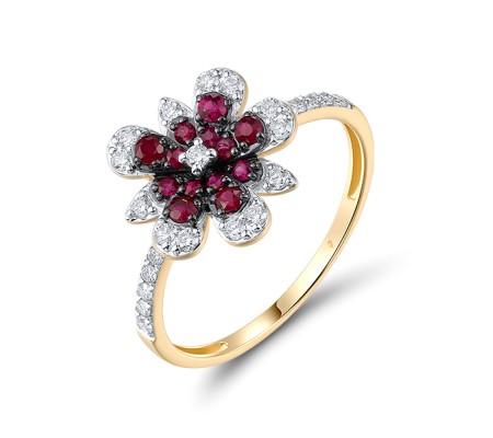 14KYWB Ring Diamond,Ruby (R319935RUY14KYWB)