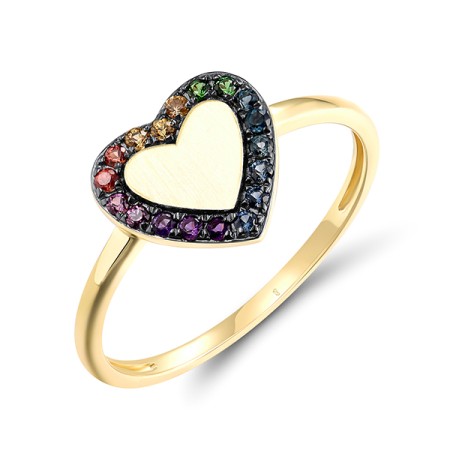 14KYB Ring Amethyst,Blue Sapphire,Green Garnet,London Blue Topaz,Orange Sapphire,Rhodolite Garnet,Yellow Sapphire (R319970MUL14KYB)