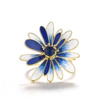 Sterling Silver w/ Yellow Plating Ring Blue Glass,Enamel (R320059ENA1SY925) - US 6