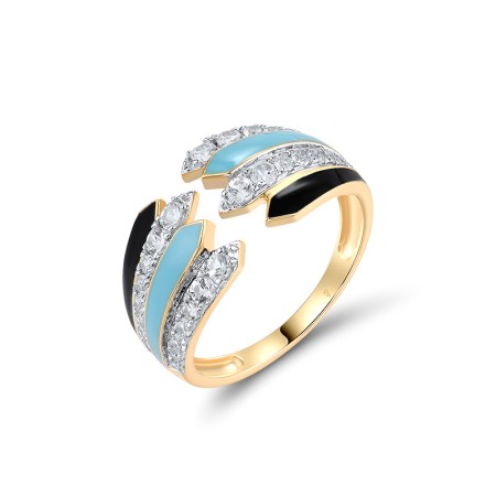 14KYW Ring Enamel,White Sapphire (R320087ENA14KYW)