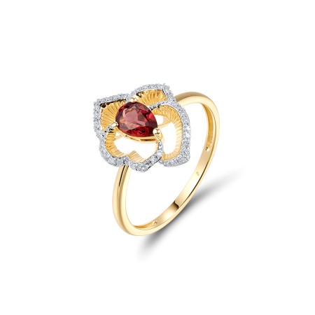 14KYW Ring Diamond,Garnet (R320104GAN14KYW)