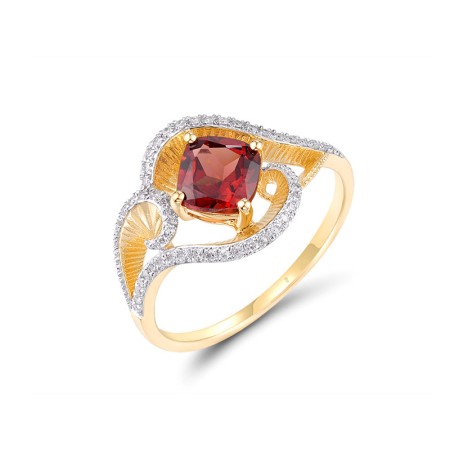 14KYW Ring Diamond,Garnet (R320106GAN14KYW)