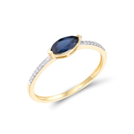 14KYW Ring Blue Sapphire,Diamond (R320120SAP14KYW)
