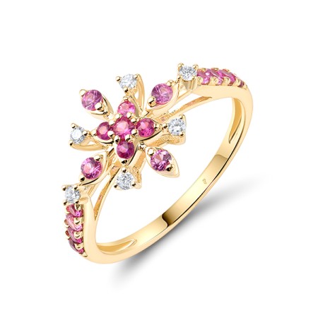 14KY Ring Diamond,Pink Sapphire,Ruby (R320133PRU14KY)