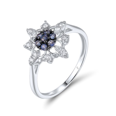 14KW Ring Blue Sapphire,Diamond (R320134SAP14KW)