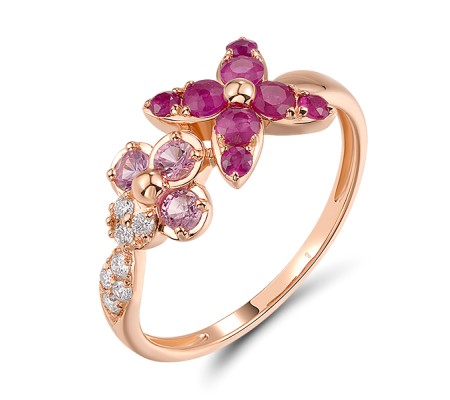14KR  Pink Sapphire,Ruby Ring  (R320141PRU14KR)