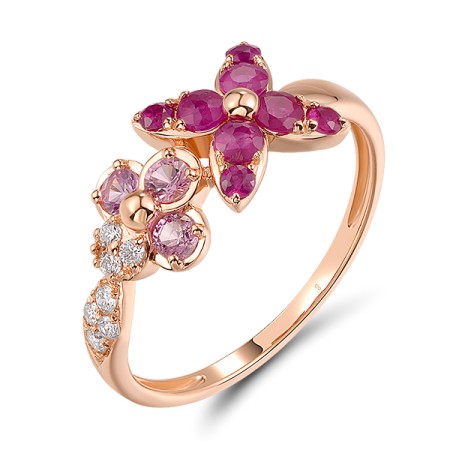 14KR  Pink Sapphire,Ruby Ring  (R320141PRU14KR)