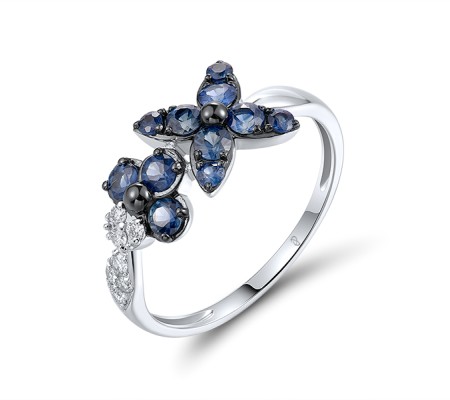14KWB  Blue Sapphire Ring  (R320141SAP14KWB)