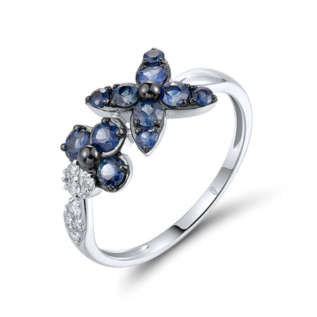 14KWB  Blue Sapphire Ring  (R320141SAP14KWB)