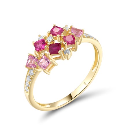 14KY Ring Diamond,Pink Sapphire,Ruby (R320153PRU14KY)