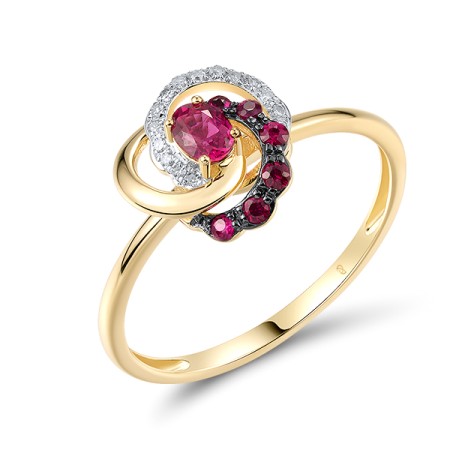 14KYWB Ring Diamond,Ruby (R320191RUY14KYWB)