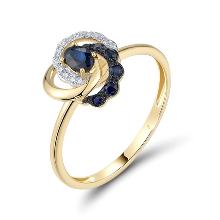 14KYWB Ring Blue Sapphire,Diamond (R320191SAP14KYWB)