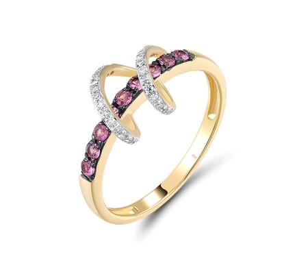 14KYWB  Pink Sapphire Ring  (R320231PIS14KYWB)
