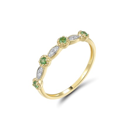 14KYW Ring Diamond,Green Garnet (R320261GNG14KYW)