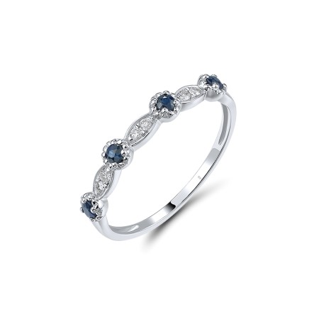 14KW Ring Blue Sapphire,Diamond (R320261SAP14KW)