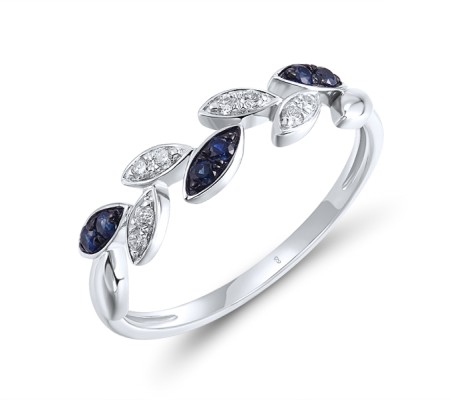 14KWB Ring Blue Sapphire,Diamond (R320262SAP14KWB)