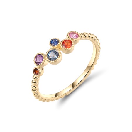 14KY Ring Amethyst,Blue Sapphire,Garnet,Orange Sapphire,Pink Sapphire (R320268AMUL14KY) - US 7