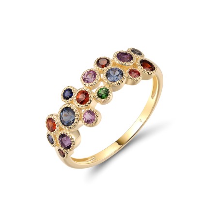 14KY Ring Amethyst,Blue Sapphire,Garnet,Green Garnet,Orange Sapphire,Pink Sapphire (R320268MUL14KY) - US 7