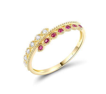 14KY Ring Diamond,Ruby (R320290RUY14KY) - US 7